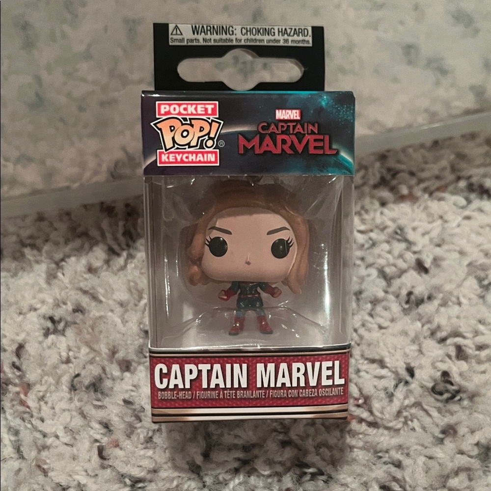 Funko Captain Marvel Keychain with Red and Blue Suit